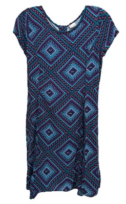 Vestido envolvente midi floral negro/verde azulado vintage Y2K Mudd talla 14 manga corta cremallera escoteada Foto 1 de 4