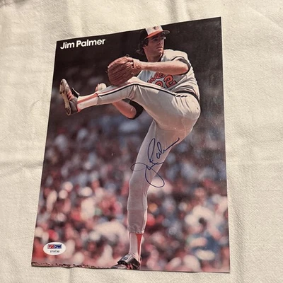 Jim Palmer Baltimore Orioles Autographed Magazine page PSA - Image 1 of 4