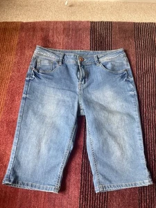 Denim Knee Length Jean Denim Shorts, 12, George - Picture 1 of 4