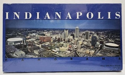 Rompecabezas panorámico Indianápolis de Great American Puzzle Factory 1994 EE. UU. NUEVO EN PAQUETE Foto 1 de 4