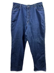 Union Bay Men’s Size 38x30 Blue Denim Striped Jeans Vintage Sportswear - Picture 1 of 16