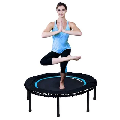 LEAPS & REBOUNDS 40" Mini Fitness Trampoline & Rebounder Gym Equipment, Blue (Open Box)