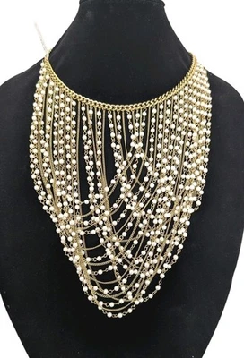 Collar Heidi Daus "Cortina decadente" 14" Multifila Cuentas-Blanco-NUEVO CON ETIQUETAS-$169,95 Foto 1 de 4