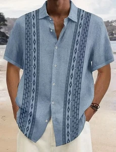 Men's Guayabera Cuban Beach BIG 6XL Button Up Casual Dress Shirt - Picture 1 of 7