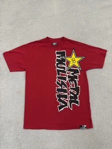 Vintage Y2K Metal Mulisha Rock Star Energy Shirt Skull Grunge Spellout Medium - Picture 1 of 8