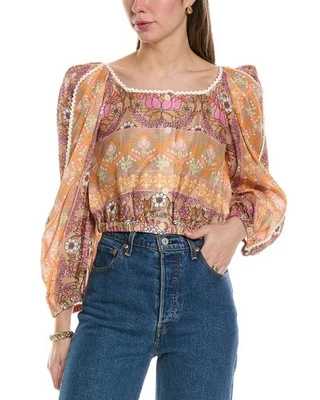 Sandro Linen-Blend Top Women's Beige 3 - Image 1 of 3