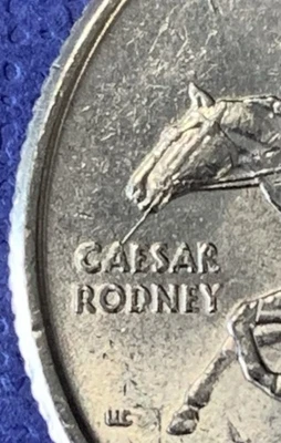 1999-P Delaware State Quarter, "Spitting Horse" Error, MS+ - Image 1 of 3