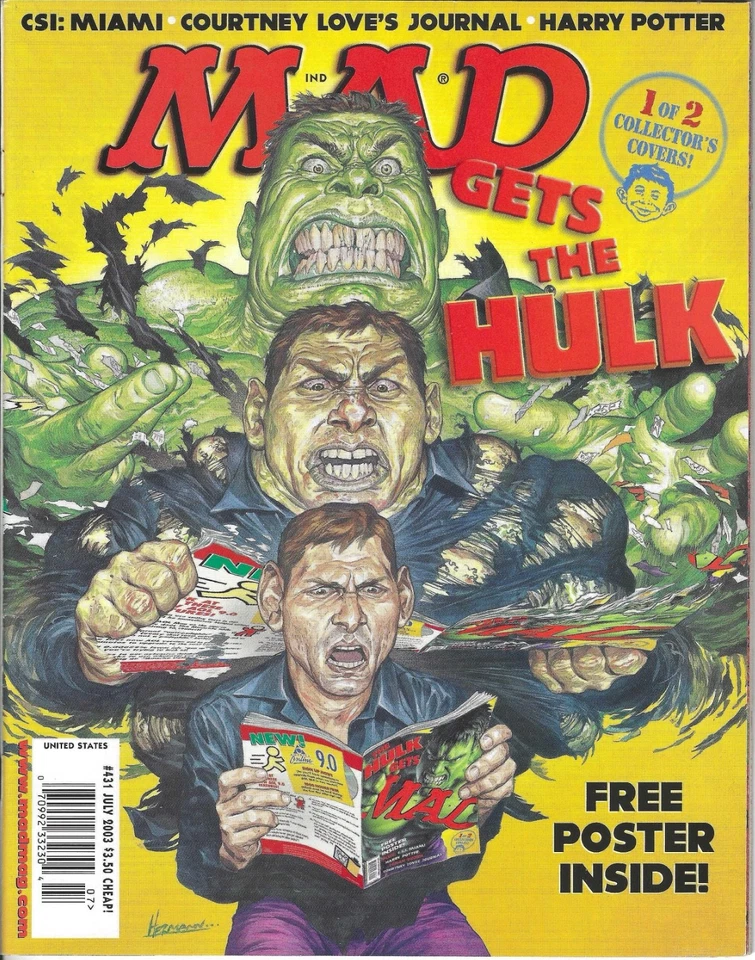 The Incredible Hulk - Mad Magazine - July 2003 - NO POSTER - AUTHENTIC Foto 1 de 1