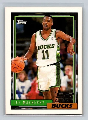 1992-93 Topps Rookie RC #390 Lee Mayberry Milwaukee Bucks Basketball Card - Image 1 of 2