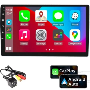 10" 2 Din Touch Screen Android Car Radio Bluetooth FM 1+16G Wireless Carplay GPS - Picture 1 of 20