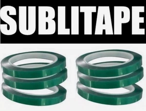 6 Rollos cinta termica para sublimación y transfer SUBLITAPE 4mm x 33m VERDE - Picture 1 of 11