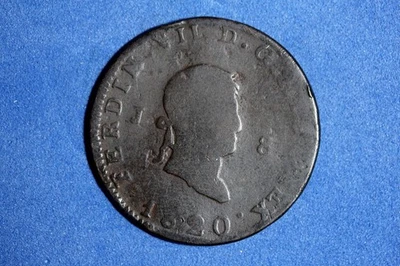 1820 J Spain Ferdinand VII 8 Maravedis Copper Coin #M23536 - Image 1 of 2