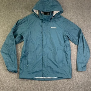 Marmot Jacket Men Medium Precip Blue Full Zip Soft Shell Raincoat Outdoor Hiking - Picture 1 of 12