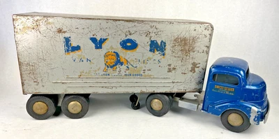 Vintage Smith Miller Lyon Van Lines Caminhão Semi Móvel e Trailer Smitty Toys Cali - Imagem 1 de 4