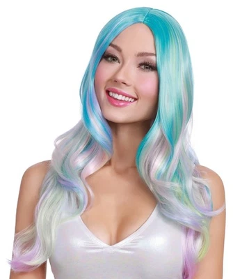 Dreamgirl Peluca Larga Ondulada Multicolor Adulto Disfraz Accesorio 0488 Foto 1 de 4