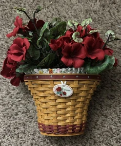 LONGABEGER Miniatur Mai Serie Geranium Korb mit Blumen -- komplett - Bild 1 von 5