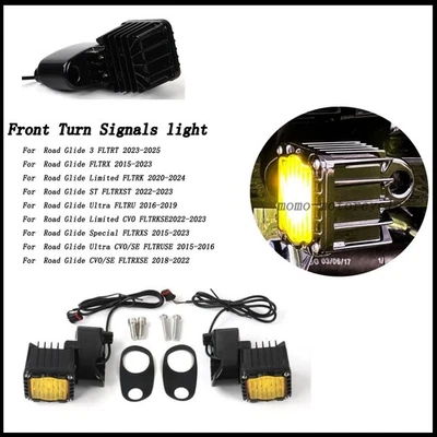 Yellow lens LED Turn Signals For Harley Road Glide Limited CVO FLTRKSE 2022-2023 — 第 1/4 张图片