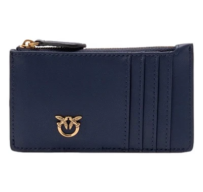 PINKO Portacarte Donna Airone Chardholder Vitello Seta 100251 G08Q Colore Blu - Immagine 1 di 3