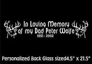 Calcomanía de vinilo grande In Loving Memory of My Dad nombre ciervo fechas pegatina personalizada - Imagen 1 de 1