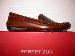 Zapato mocasín RZ Robert Zur Designs tejido marrón centavo extra estrecho - Imagen 1 de 3