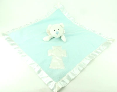 Manta de seguridad cruzada Baby Boom White Bear Wings Lovey azul polar felpa Foto 1 de 4
