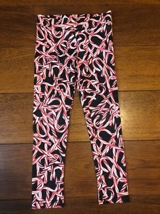girls JUSTICE CHRISTMAS LEGGINGS pants holiday PULL ON candy canes BLACK SIZE 6 - Picture 1 of 2