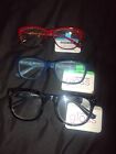 3-pack-Women's Reading Glasses Kiersey Foster Grant Plastic Square/free shipping