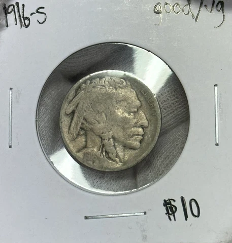 1916-S Buffalo Nickel Good/VG -Better Date Cover