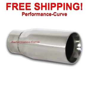 Stainless Steel Exhaust Tip Double Wall - 2.25" Inlet - 3" Outlet - 7" Long - Picture 1 of 2