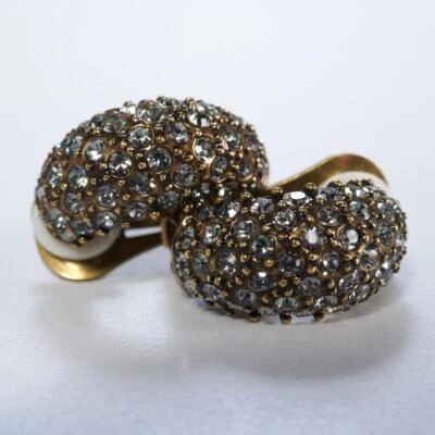 Pendientes Heidi Daus Abrazos De Heidi Tono Dorado Transparente Estrás Clip .75" Foto 1 de 4