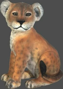LION CUB Sitting Baby Wild Cat Figure Statue Zoo Figurine NEW zoo Safari cute - Picture 1 of 1
