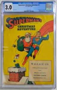 SUPERMAN'S CHRISTMAS ADVENTURE #1 CGC 3.0 1940 Wallace Ed Superman 6 2nd HIGHEST - Picture 1 of 3