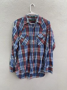 Camicia uomo Levis Sutter Creek taglia grande a quadri manica lunga con bottoni vintage - Foto 1 di 10