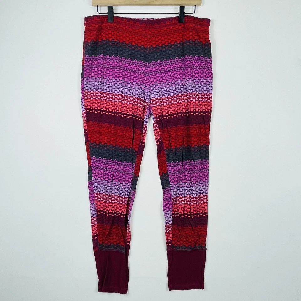 Pantalones de pijama de salón Josie Natori rosa rojo patrón de rayas para mujer talla grande 12 14 Foto 1 de 4