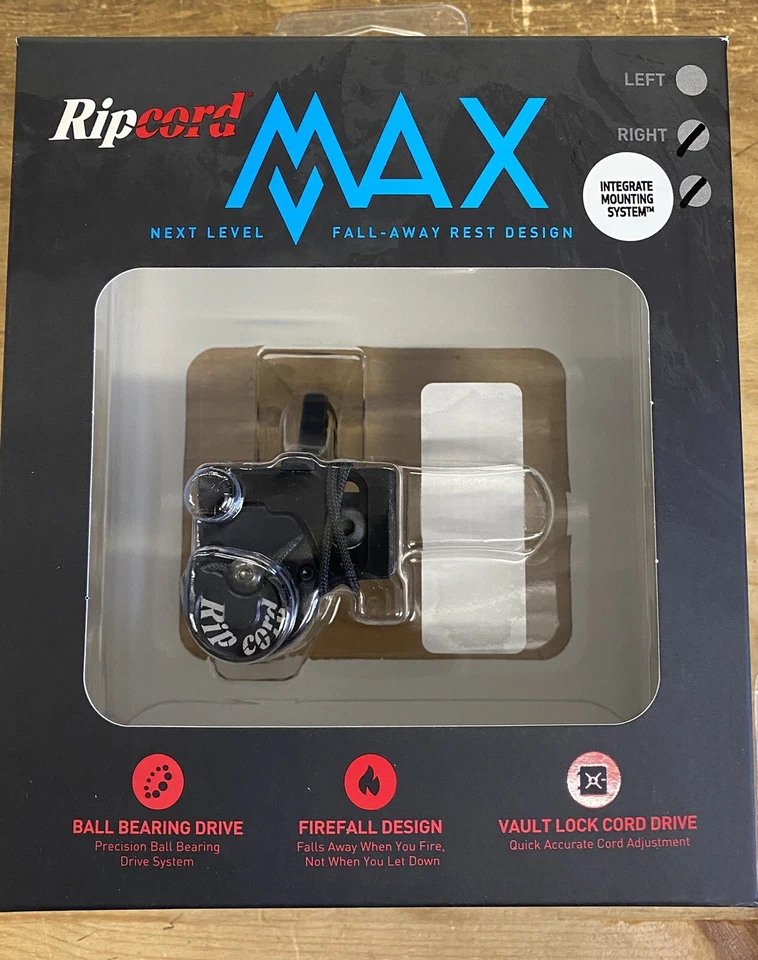 NEW RIPCORD ARCHERY MAX IMS NON MICRO ARROW REST, BLACK, RIGHTHAND - Image 1 of 1