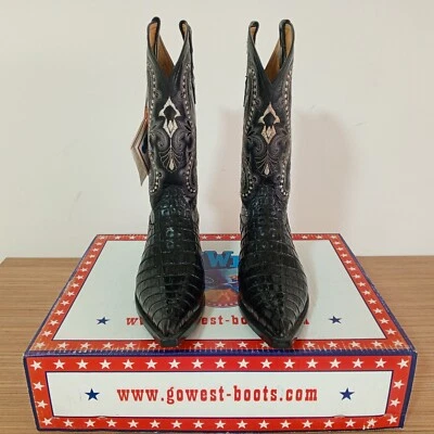 GO WEST BOOTS CHIHUAHUA BLACK  ALLIGATOR SIZE 8.5 - Photo 1/4
