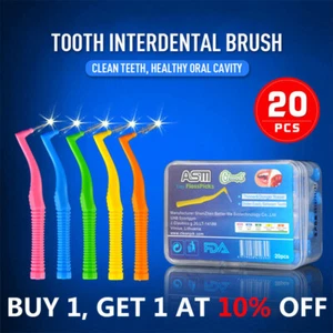 Angle Interdental Brushes Between Teeth–Braces Tooth Brush Cleaner (Packs of 20) - Picture 1 of 32