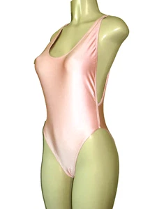 American Apparel Nylon Tricot 1 pieza Traje de baño Body Talla M Brillante Albaricoque Corte Alto - Imagen 1 de 7