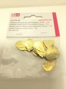 Pailletten Blatt geprägt - gold hochglanz - 33 Stk - 12/18mm - Bild 1 von 1