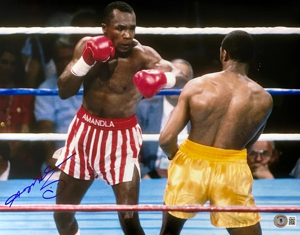 Foto autografiada firmada por Sugar Ray Leonard 11x14 Beckett autenticada #4 Foto 1 de 1