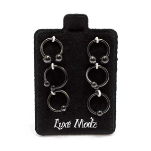 6 Pack 16 Gauge Captive Bead Ring Horseshoe Circular Barbell Twist Black CBR Lip - Picture 1 of 9