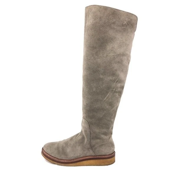Botas femininas Pour La Victoire Jerri acima do joelho tamanho 8 EUR 38,5 cinza camurça com zíper - Imagem 1 de 4