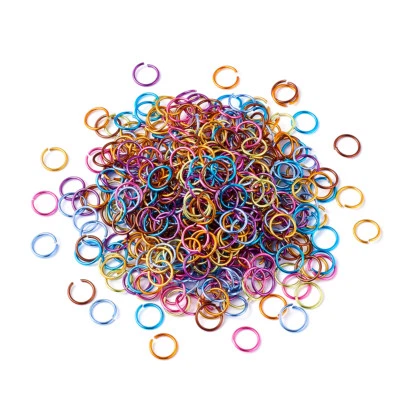 Anillos de salto abiertos de alambre de aluminio colorido 200 g sin soldar hallazgos de bucle selección 6 ~ 10 mm Foto 1 de 3