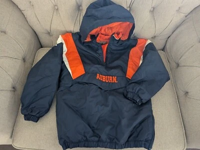 复古 Youth XL 18-20 厚奥本老虎连帽派克外套学院海斯曼 — 第 1/4 张图片