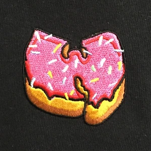 "W" x Pink Donut Black Embroidered Hip Hop Tee T-shirt by Actual Fact - Picture 1 of 3