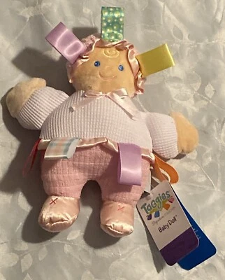 Muñeca bebé Taggies 8" blanca/rosa Mary Meyer nueva con etiquetas Foto 1 de 2