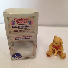 New Cherished Teddies:Beta Is For Bears"Upsilon"24kGoldelec troplate Greek Letter
