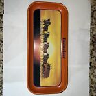 Vintage 1992 Orange Budweiser Rectangle Metal Serving Tray Clydesdales & Wagon