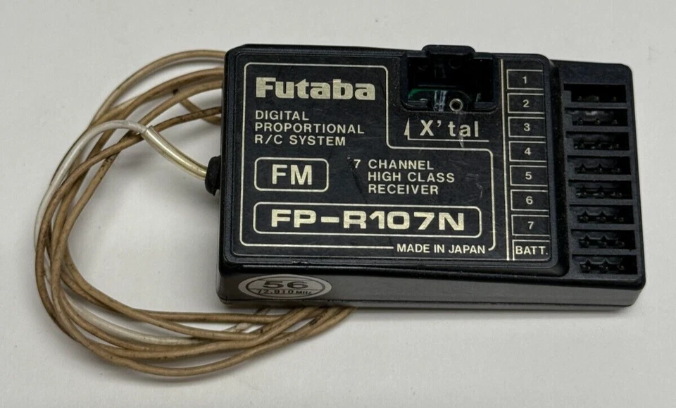 Futaba FP-R107N 107N FP107N 72mhz FM RC Remote Control Airplane Receiver RX - Image 1 of 1