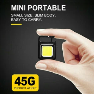 Mini Rechargeable USB LED Light Flashlight Pocket COB Work Lamp Torch Waterproof - Picture 1 of 12